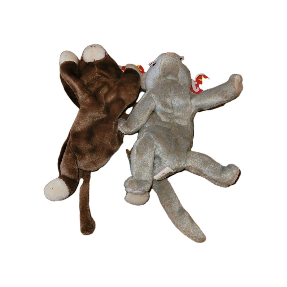 Ty Beanie Baby Pounce 1997 & Scat 1998 Cat Lot w Tags Vintage Plush - Picture 2 of 12